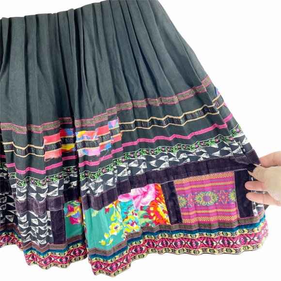 ANTHROPOLOGIE Accordion Pleated Vintage Boho Valea Skirt COREY LYNN CALTER Small - Picture 5 of 15